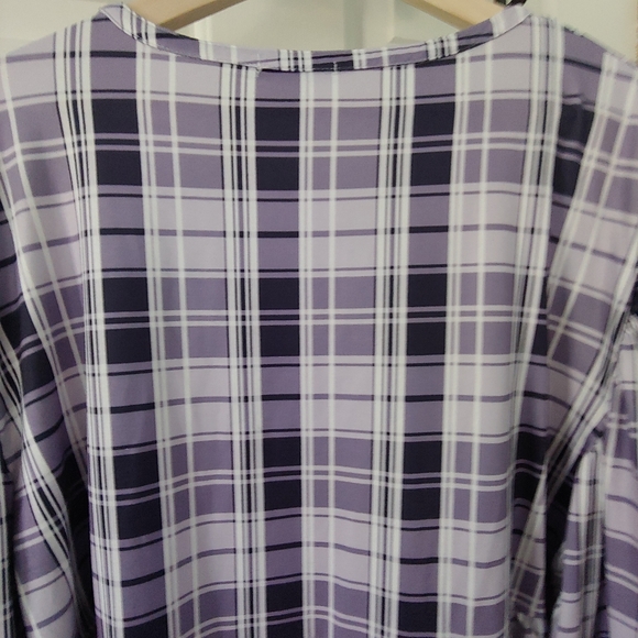 NWOT Plus Size Reborn Collection Charcoal & Gray Plaid Top - Size  2X - Picture 10 of 10